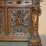 French walnut buffet sideboard, decorated, circa 1850.
