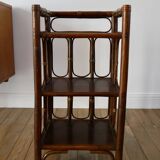 Rattan side table / bedside table bamboo style rattan bedside table bamboo style 70s