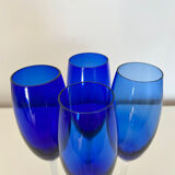 Set of 4 blue flutes