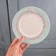 Set of 12 vintage pastel geometric dessert plates ESSO.