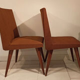 Pair of vintage chairs 1950s tweed and wood