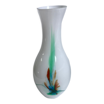 Vase en opaline coloré années 60