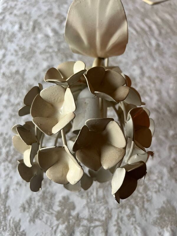 Applique fleur en métal écru