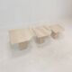 Set of 3 italian travertine coffee or side tables, 1980s