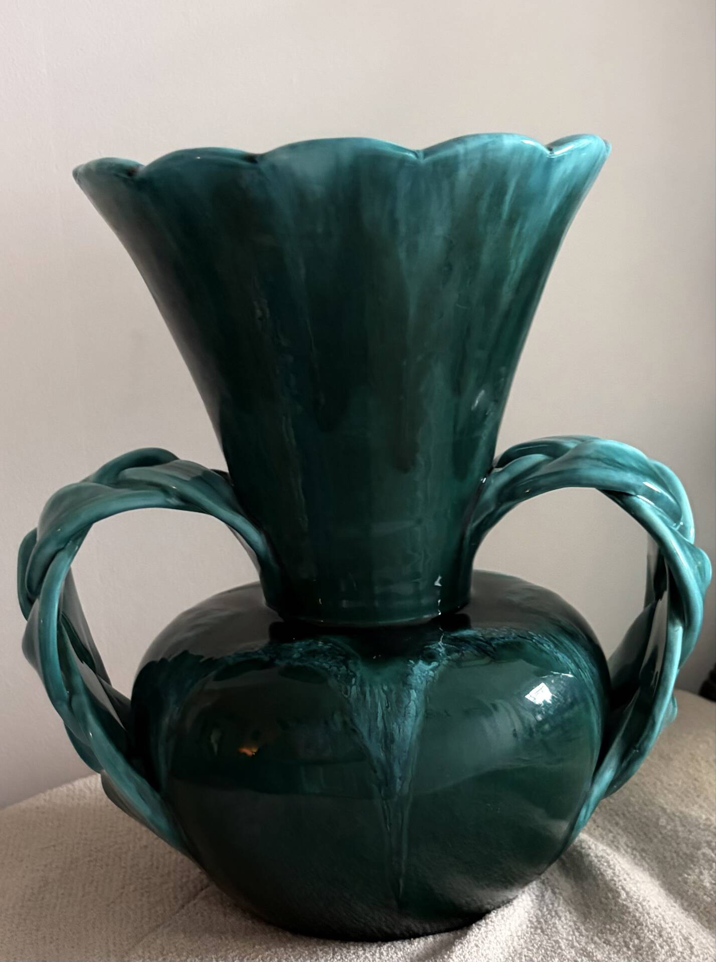 Mid-Century Vallauris Flamed Ceramic Amphora Vase by Louis Giraud