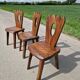 Lot de 3 chaises brutaliste Aranjou style olavi Hanninen