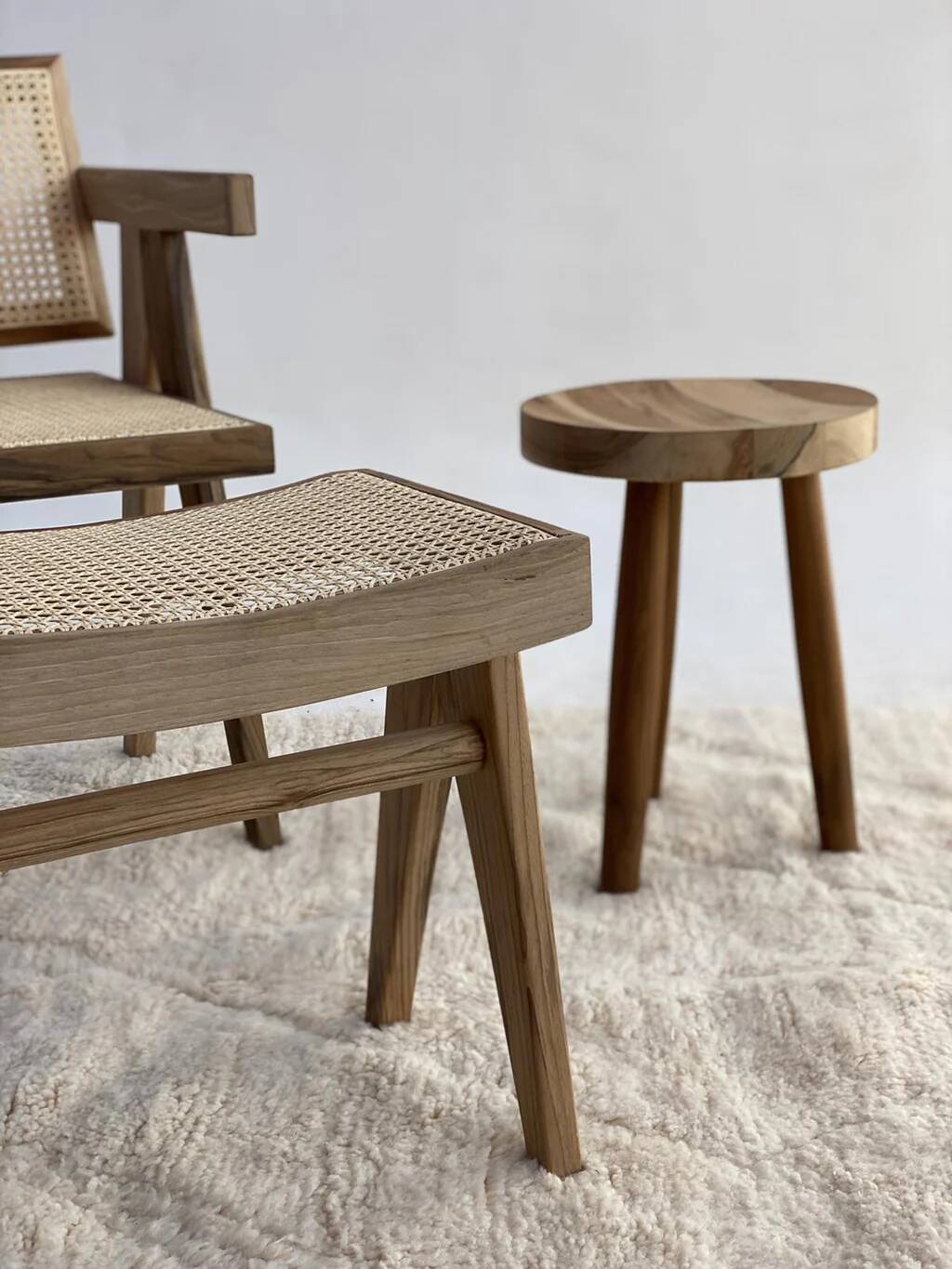 low wooden stool (vintage Moroccan)