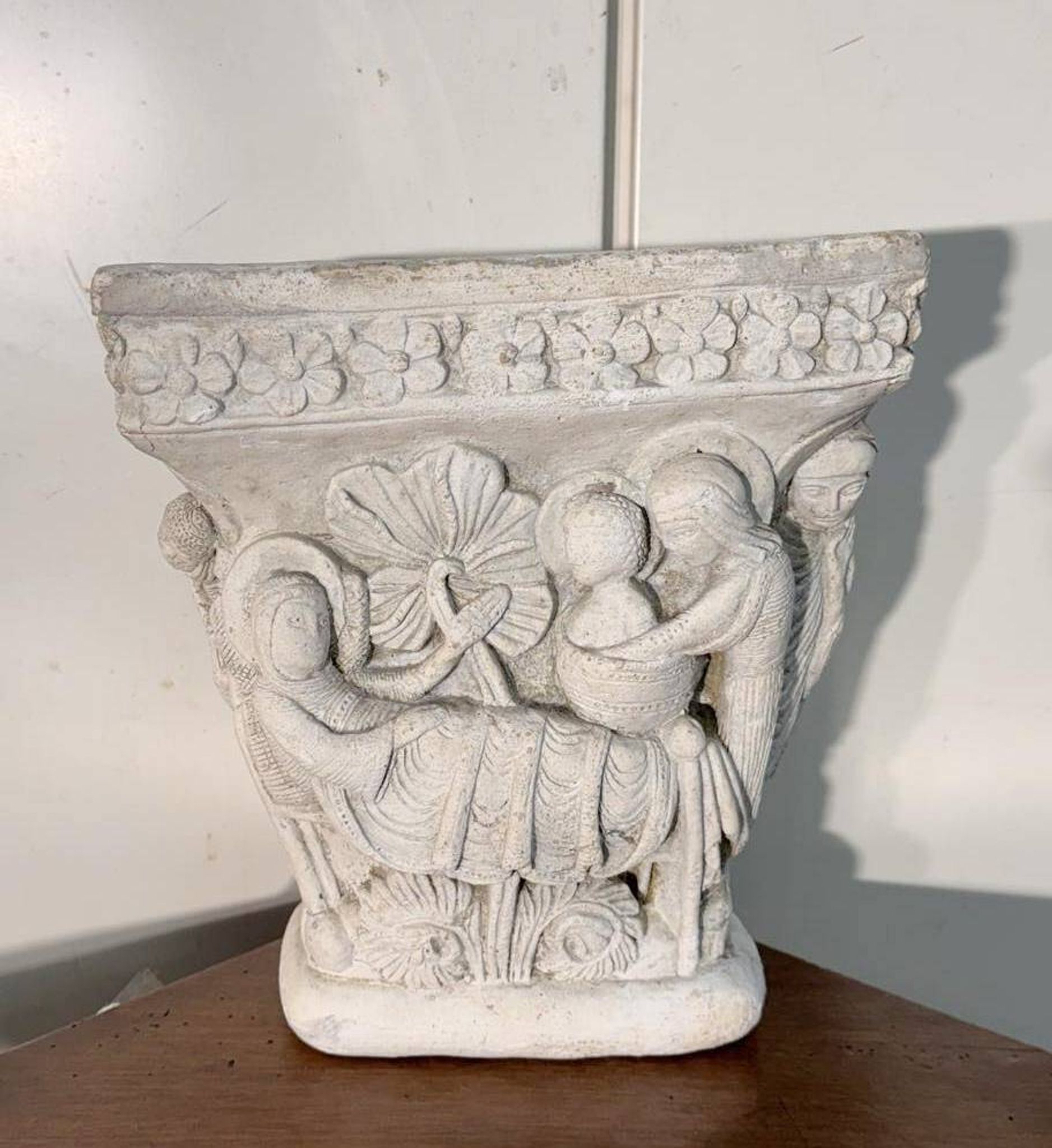 Reconstituted stone capital