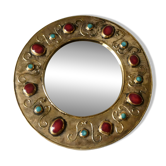 Miroir de François Lembo en céramique émaillée