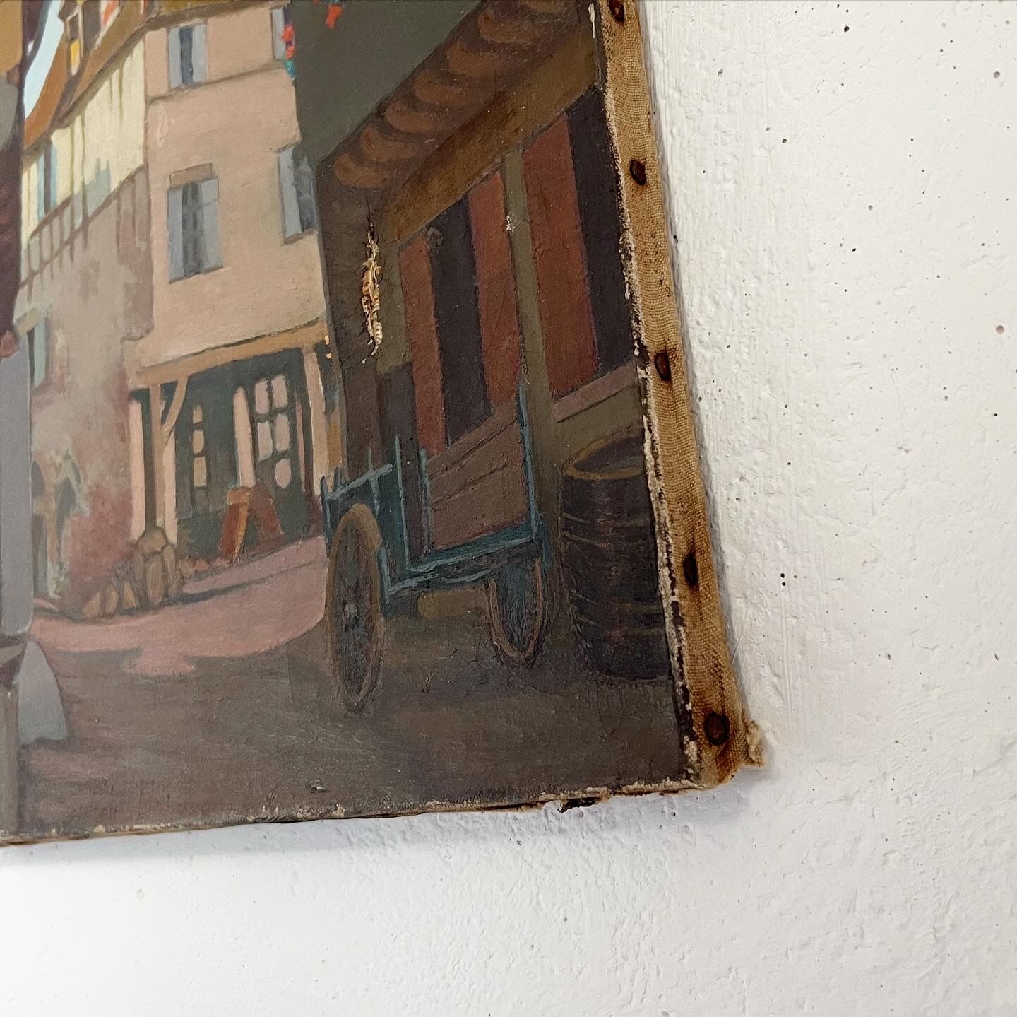 Painting of a French country village