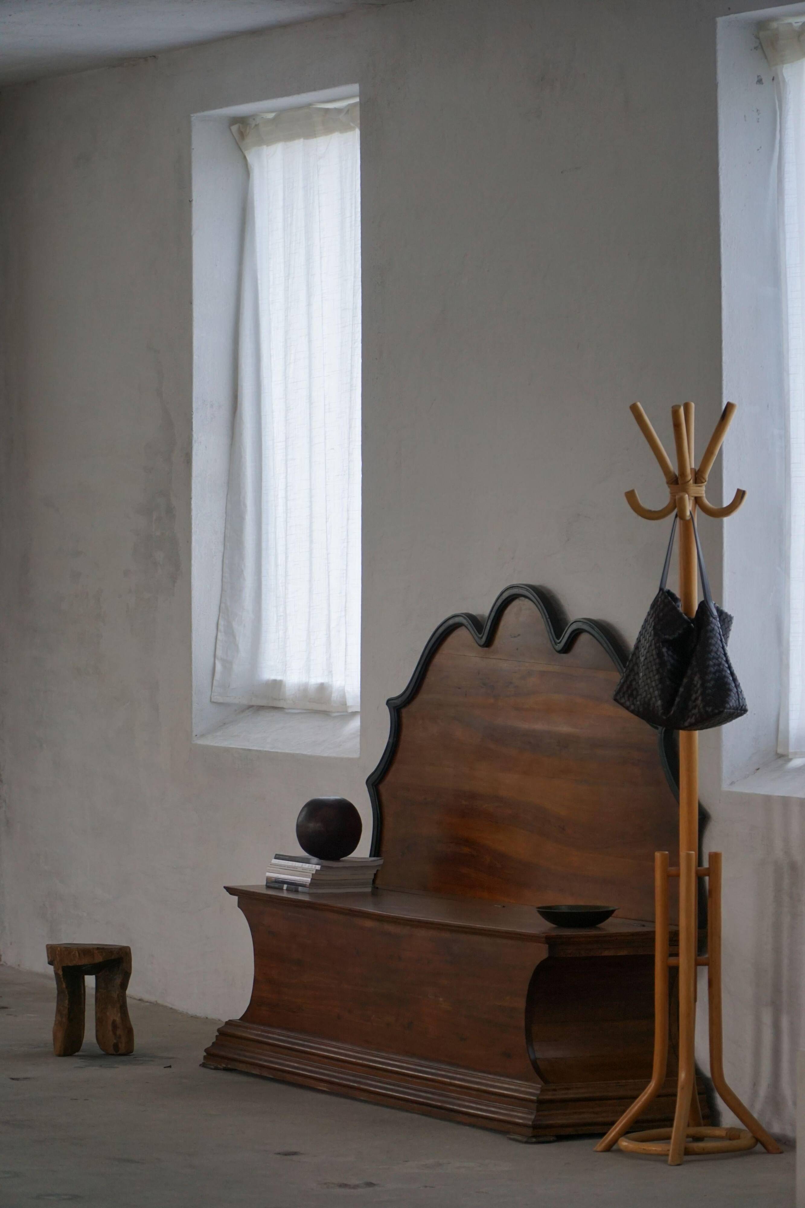 20th-century Art Deco storage bench in walnut, by a Danish cabinetmaker.