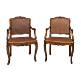 Pair of cannate armchairs moldings and sculpts of the regency era