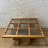 Wooden and glass coffee table