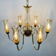 Vintage Murano glass chandelier in amber by De Majo, Italy, 1970s.