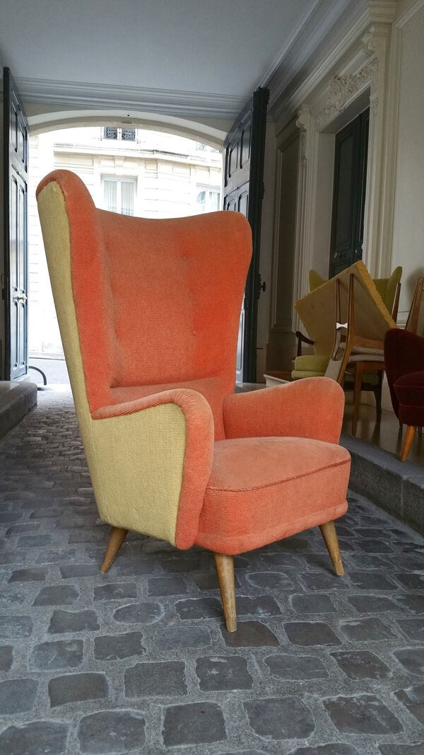 Fauteuil a oreilles bergere ''Queen'' années 50 60