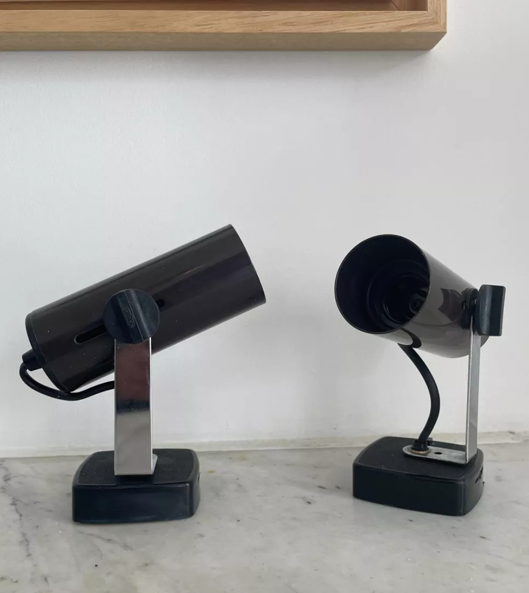 Pair of vintage swivel wall lamps Targetti, Italy 1970