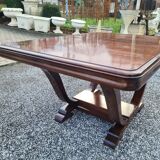 Solid mahogany art deco table with extensions