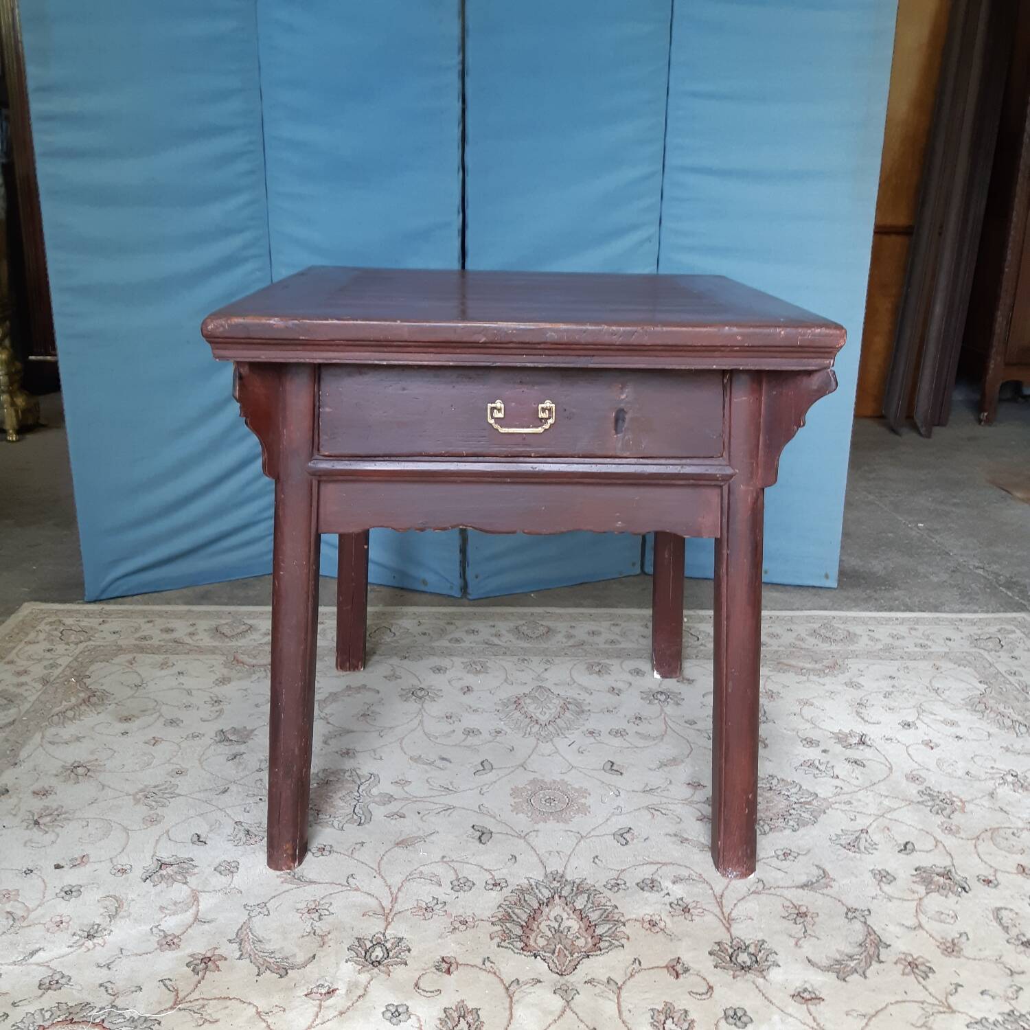 Red lacquered Asian table