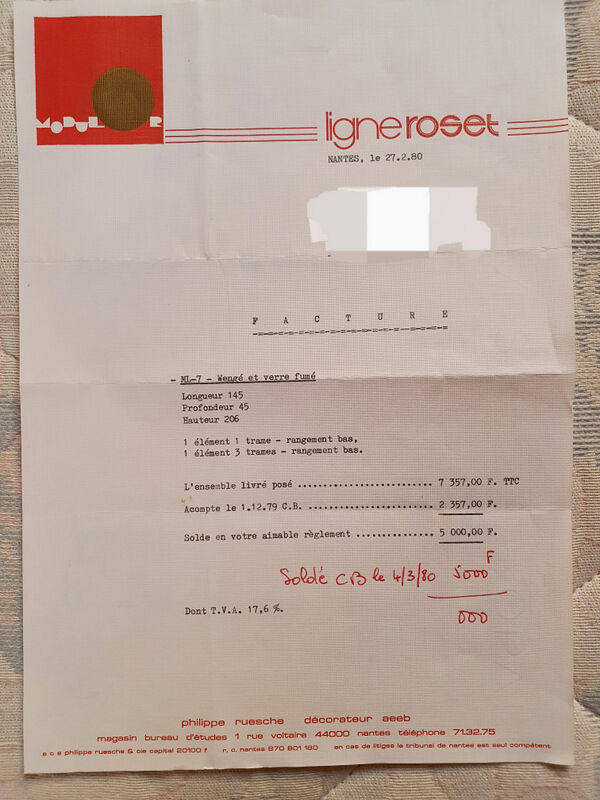 Ligne Roset Wengé bookcase and 80's smoked glass