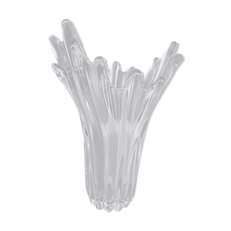 Large transparent glass vase