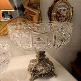 Crystal cut, silver metal.