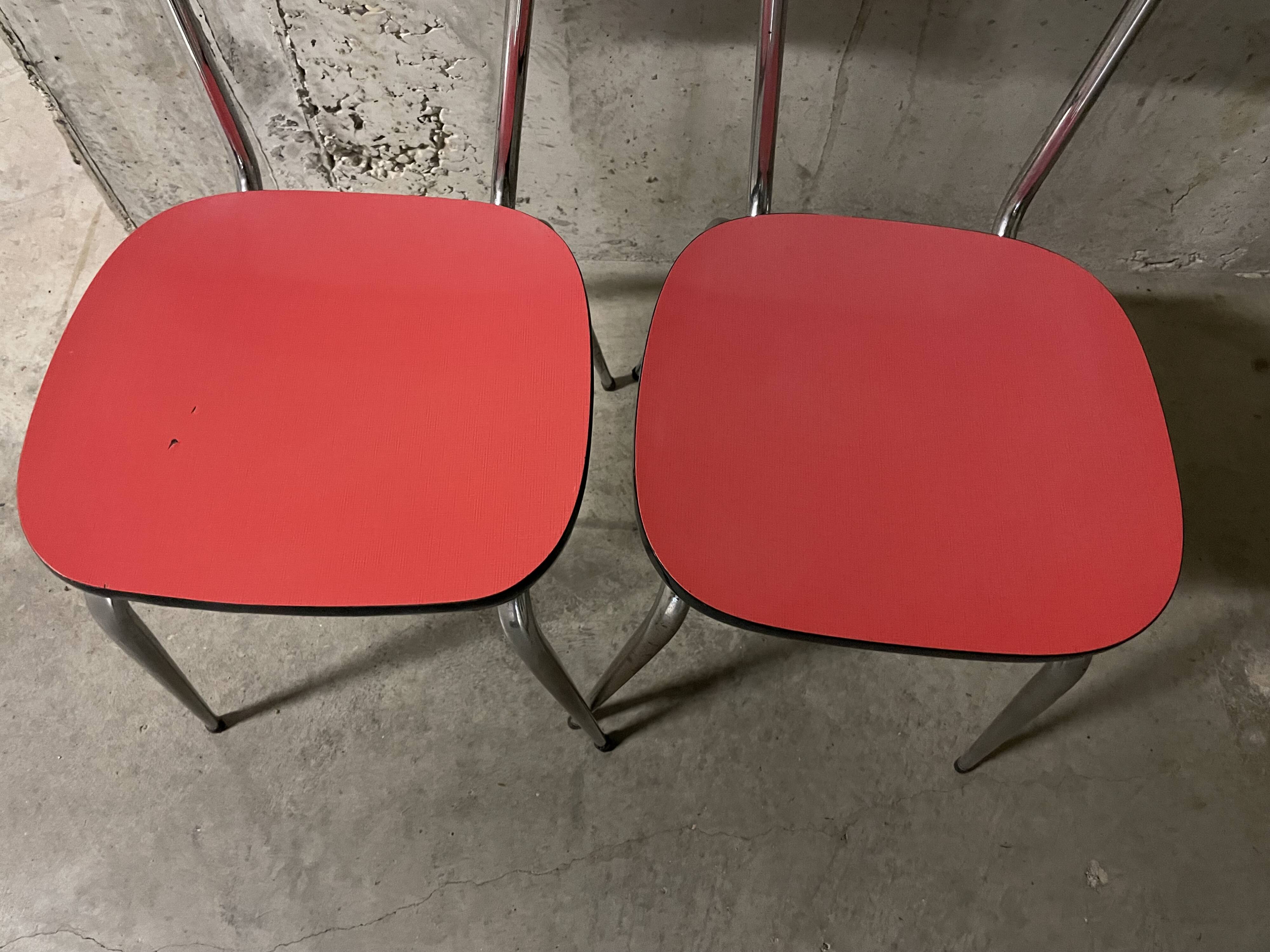 Paire de chaises en formica années 70