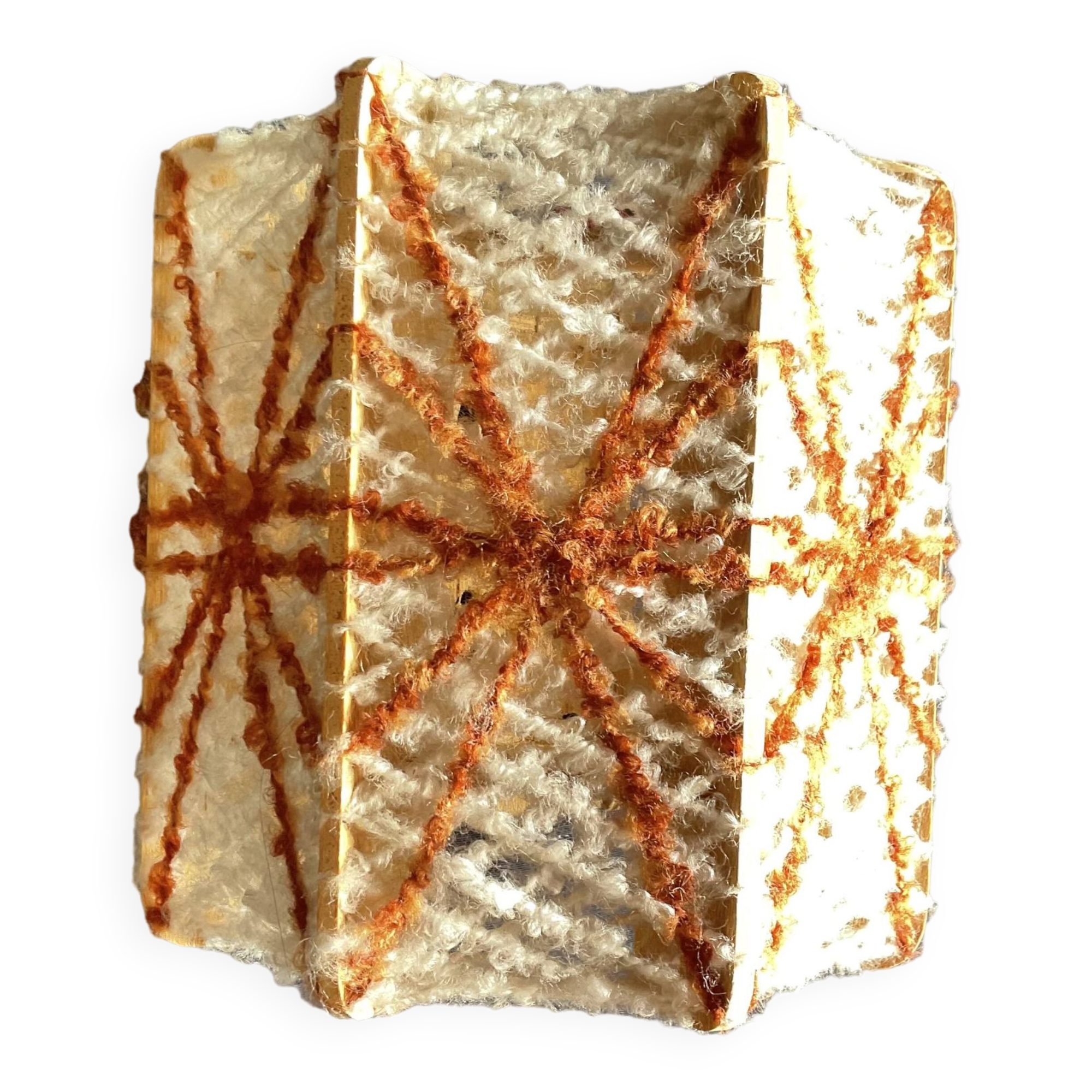 Vintage ecru and orange wall light