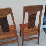 chaises et banc en palissandre massif vintage
