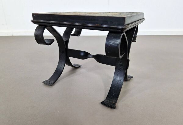 Table d'appoint en fonte et en ardoise   Années 1960