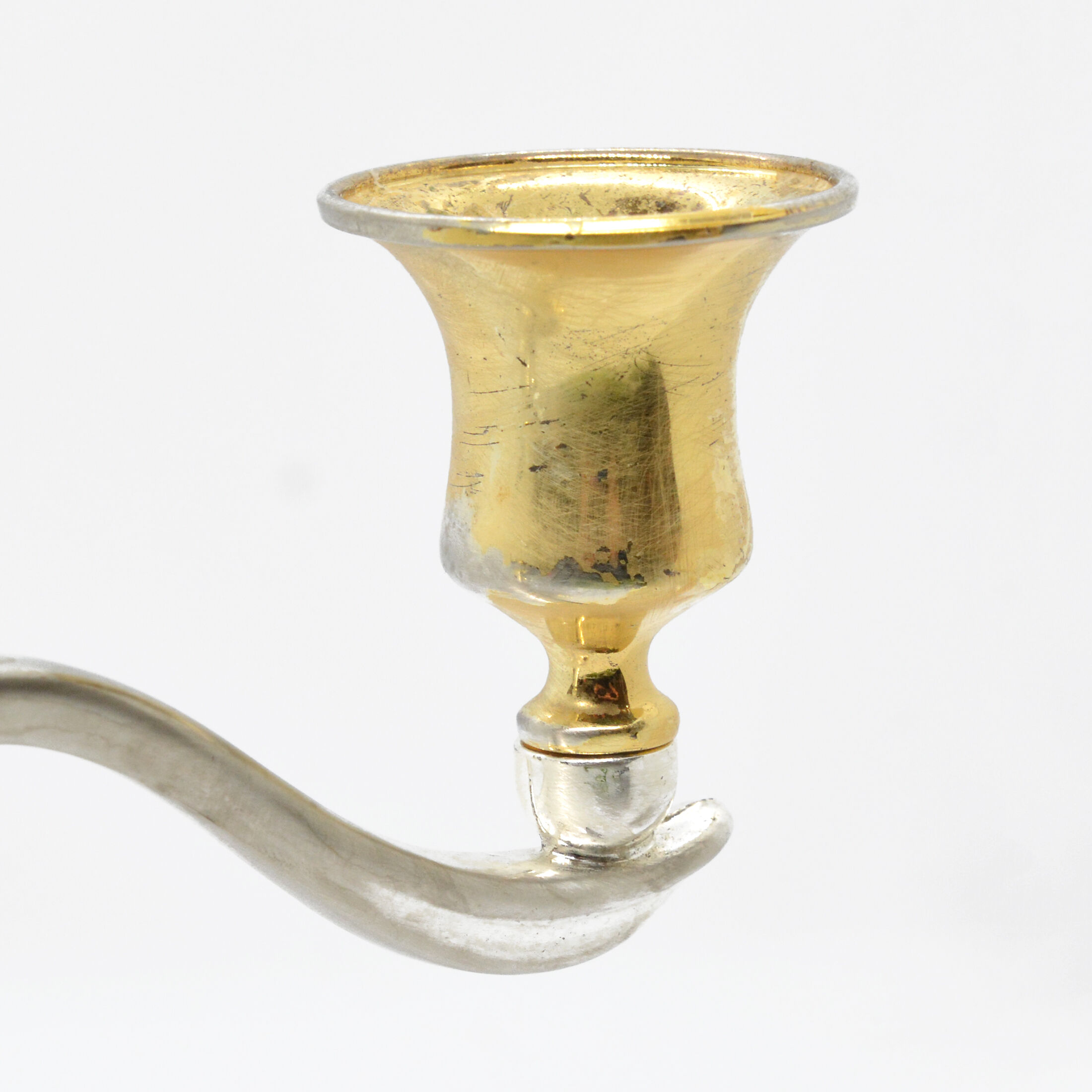 Three-branched plated candlestick, France of the south of the 20th century