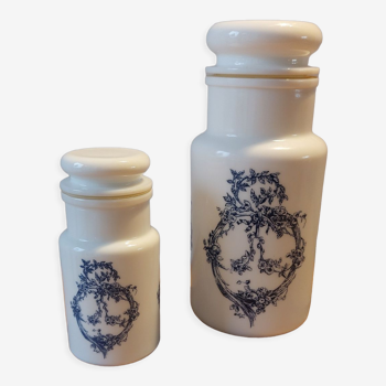 Apothecary pots in opaline