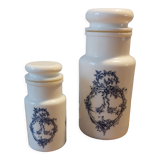 Apothecary pots in opaline