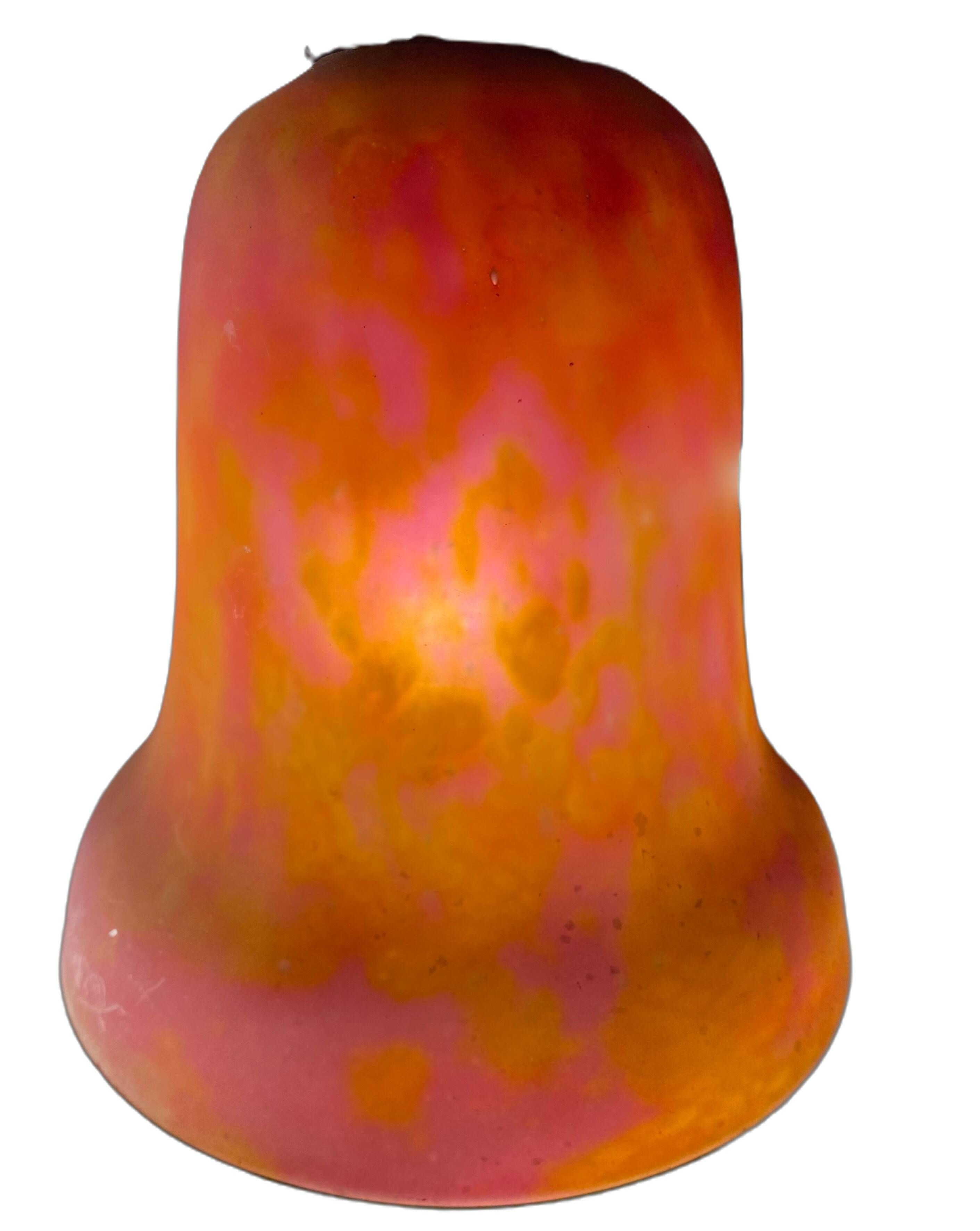 Lustre Art nouveau 3 tulipes et vasque en pâte de verre, signé Daum Nancy