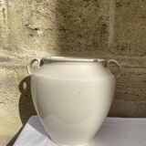 Enamelled terracotta pot