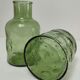 Deux vases verre moulé texturé vert années 70