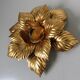 Pair of "flower" sconces in 70s golden metal
