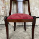 Antique Gondola Chair Empire Style Wood + Red Floral Vintage Fabric
