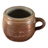 Round terracotta milk jug with handle