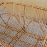 Vintage rattan bench
