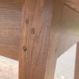 Rustic farm table called "Portefeuille" in solid oak 19th - 1m48x1m08