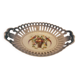 Irise blue bavaria lace faience basket