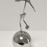 Sculptural metal paper press design 90s
