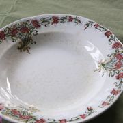 Soup plates x4, Onnaing, Guirlande model, 19th century