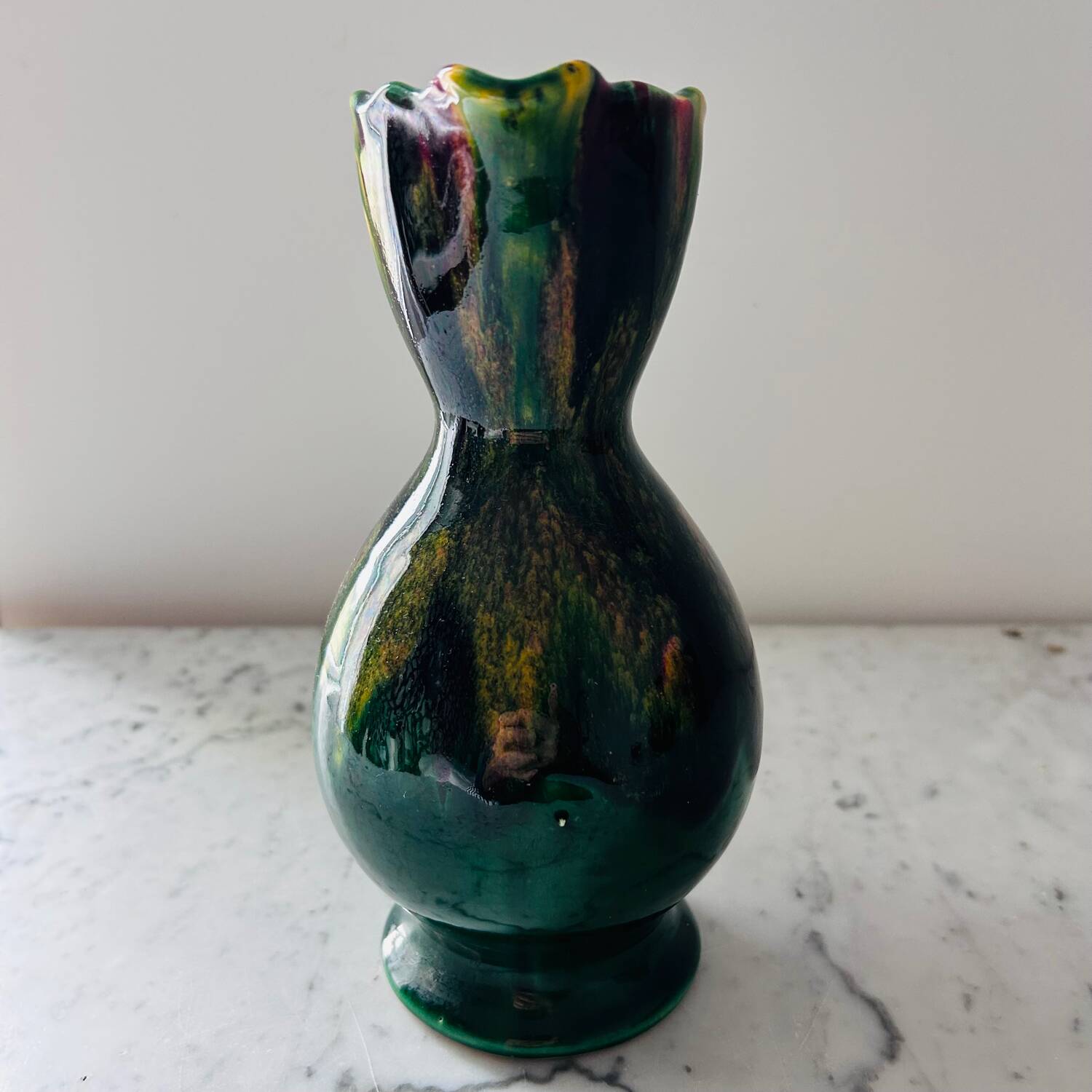 Flamed glaze pitcher