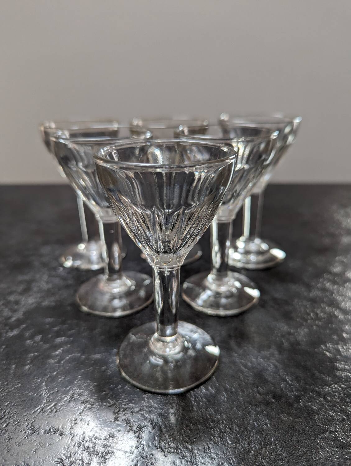 Lot 6 old digestive glasses 1940 TBE