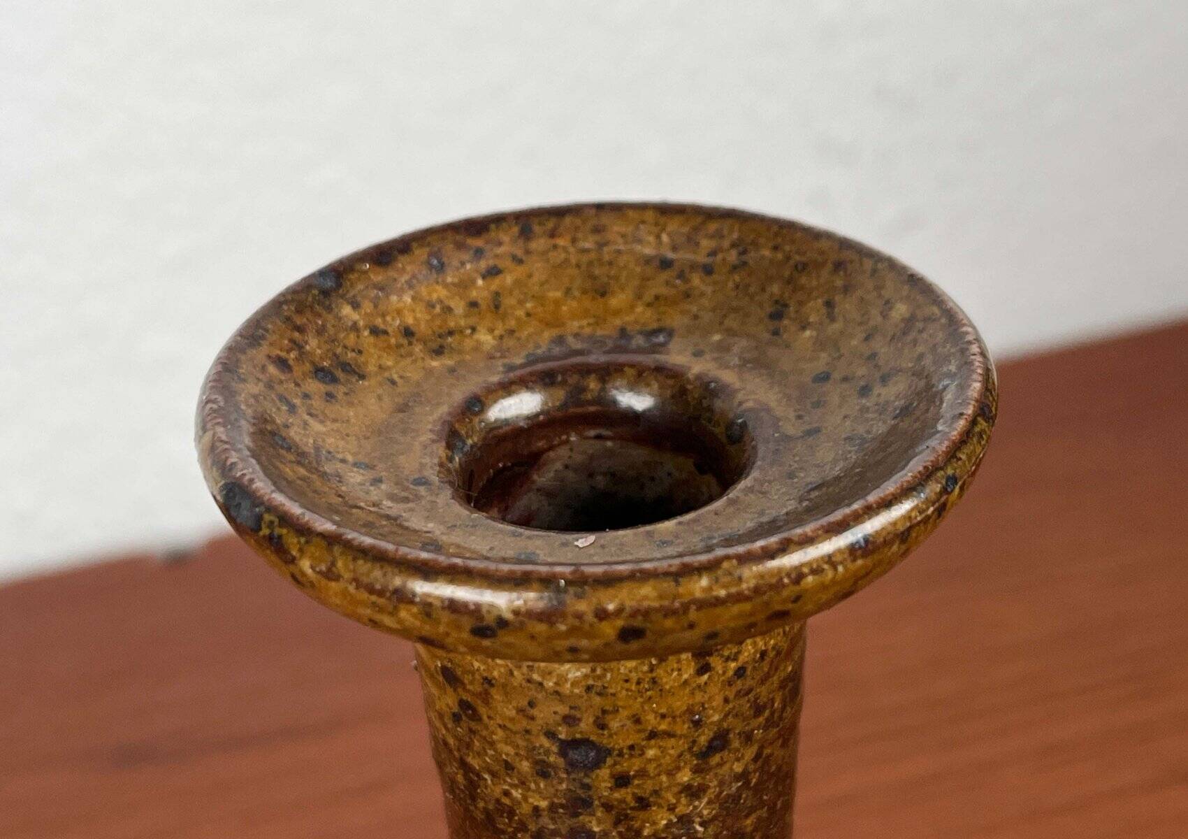 Danish studio pottery candlestick by Tue Poulsen for Tue Keramik, 1960s.