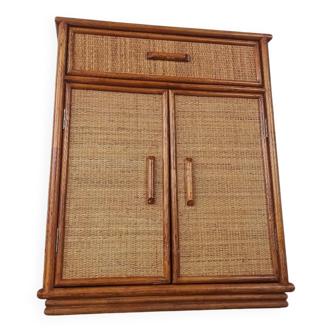 Bamboo and rattan sideboard, 80s
