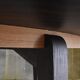 Oval table in ziricote and solid oak