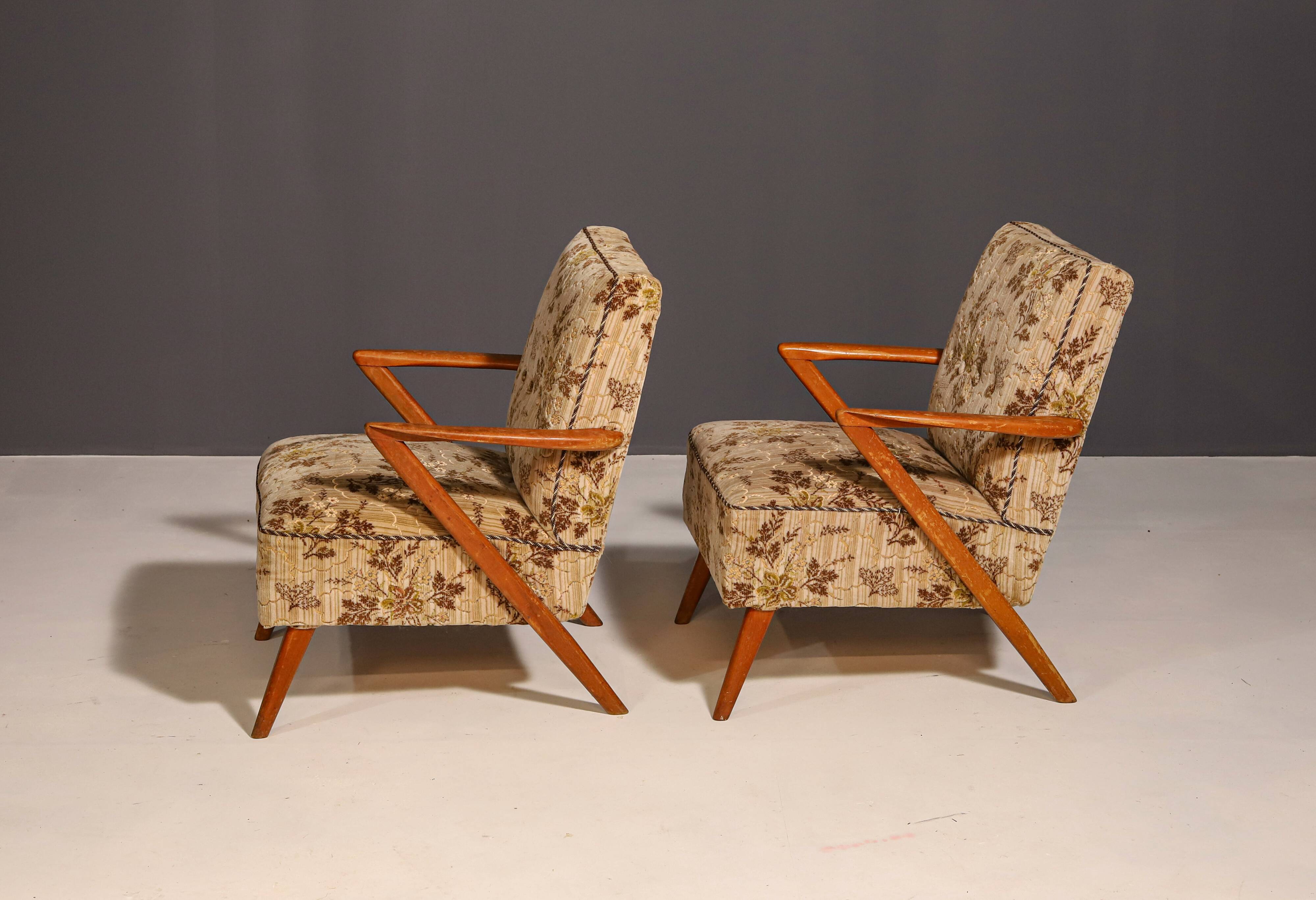 Fauteuils tchécoslovaques du milieu du siècle, années 1960, lot de 2