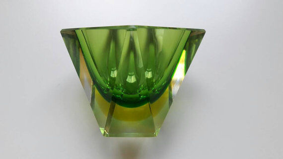 Vase Sommerso de Murano vert 70's